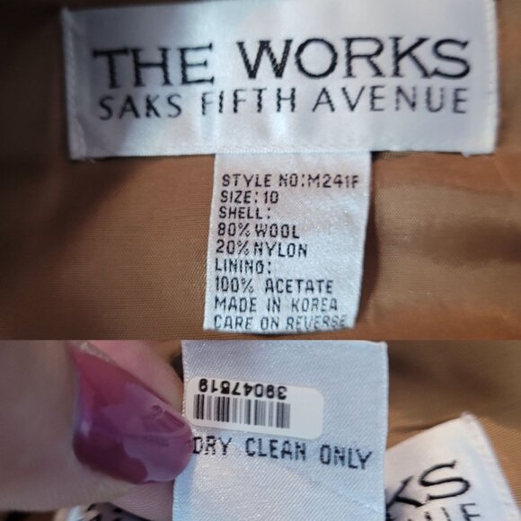 Vtg 70s Saks Fifth Avenue Wool Blend Sleeveless Camel Sheath Dress Sz 10 Classic - Picture 3 of 8